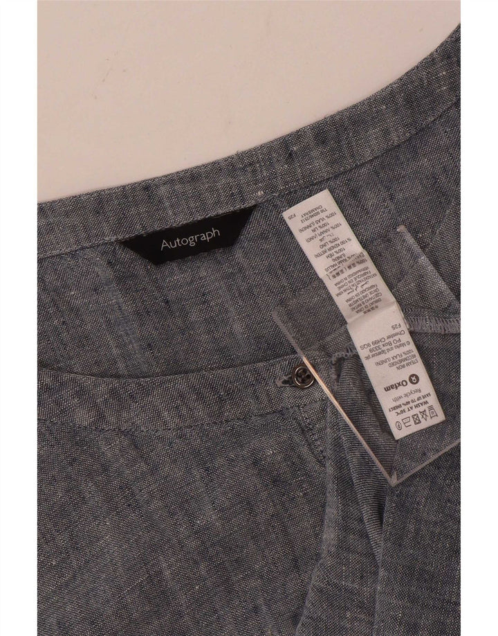 Abito a trapezio autografo da donna Marks & Spencer UK 22 3XL Lino blu