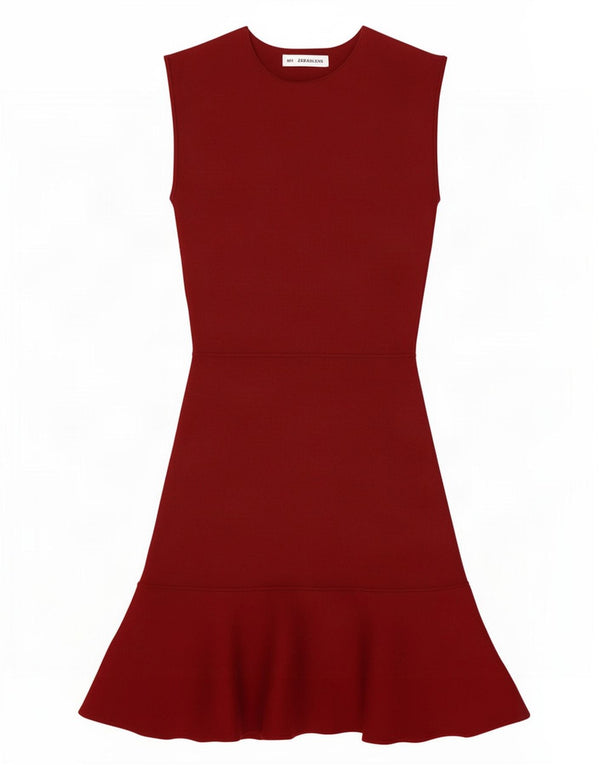 Abito maglione senza maniche da donna Zara UK 8 piccolo in viscosa bordeaux