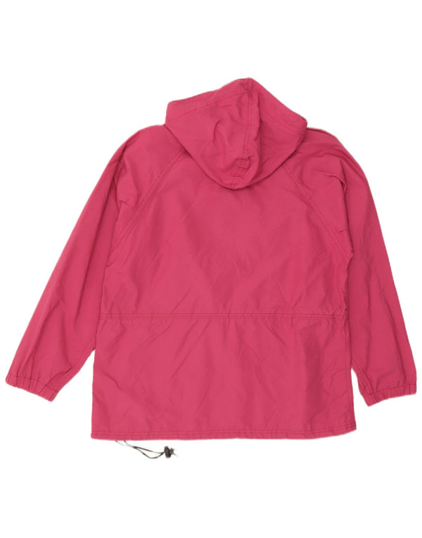 Giacca antipioggia da donna con cappuccio L.L.Bean UK 14 Nylon rosa medio