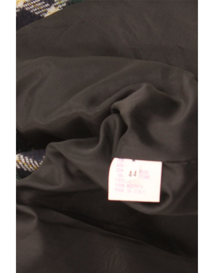 Giacca blazer vintage da donna a 2 bottoni IT 44 in lana a quadri verde medio