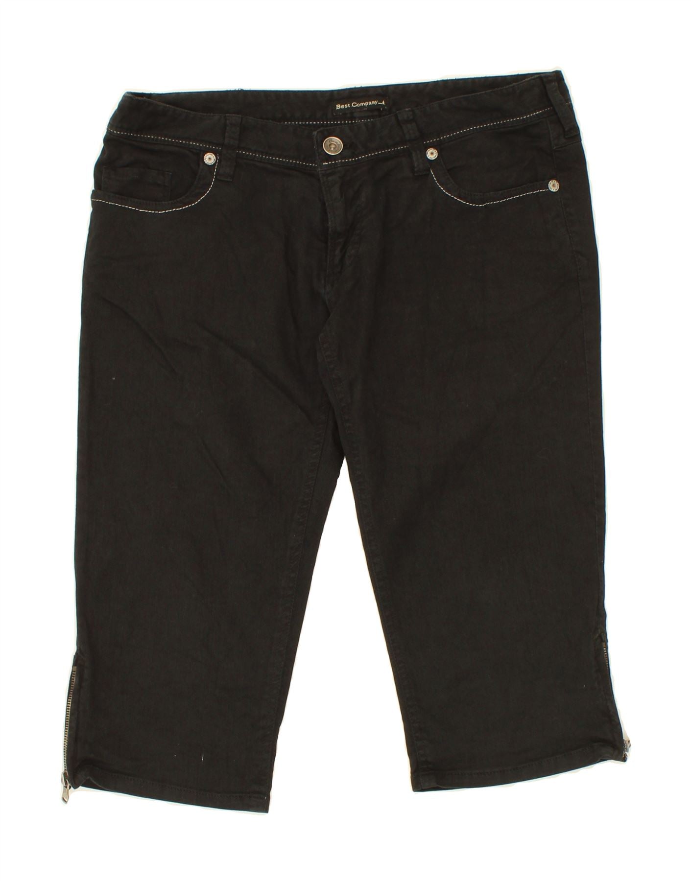 BEST COMPANY Womens Capri Jeans IT 46 Large W32 W17  Black Cotton Vintage Best Company and Second-Hand Best Company from Messina Hembry 