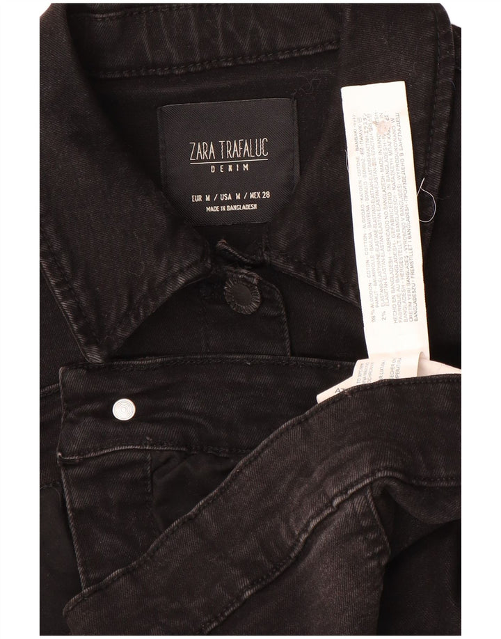 Giacca in denim corto Zara da donna Trafaluc UK 12 cotone nero medio