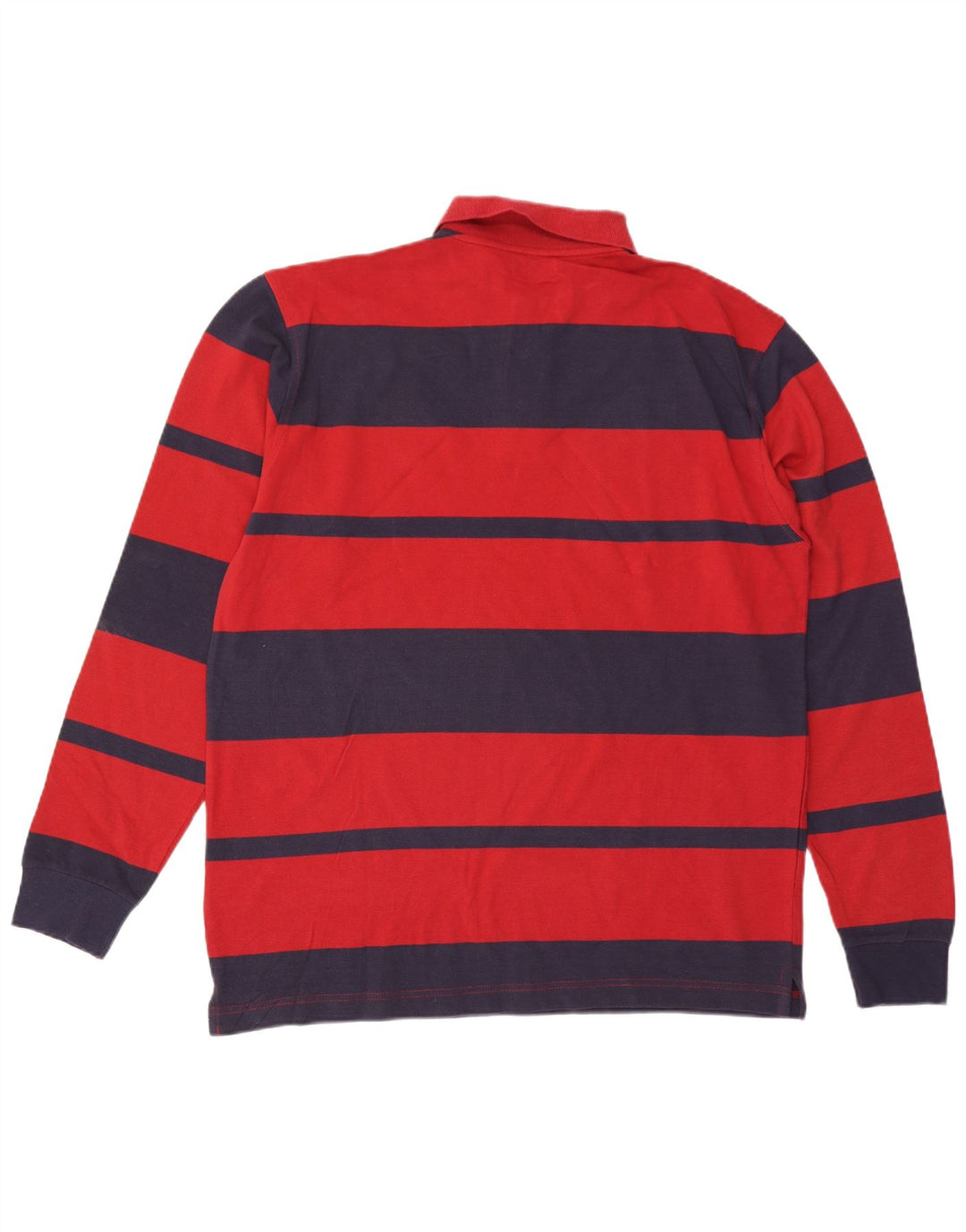 Polo ASICS da uomo a maniche lunghe in cotone a righe grandi rosse