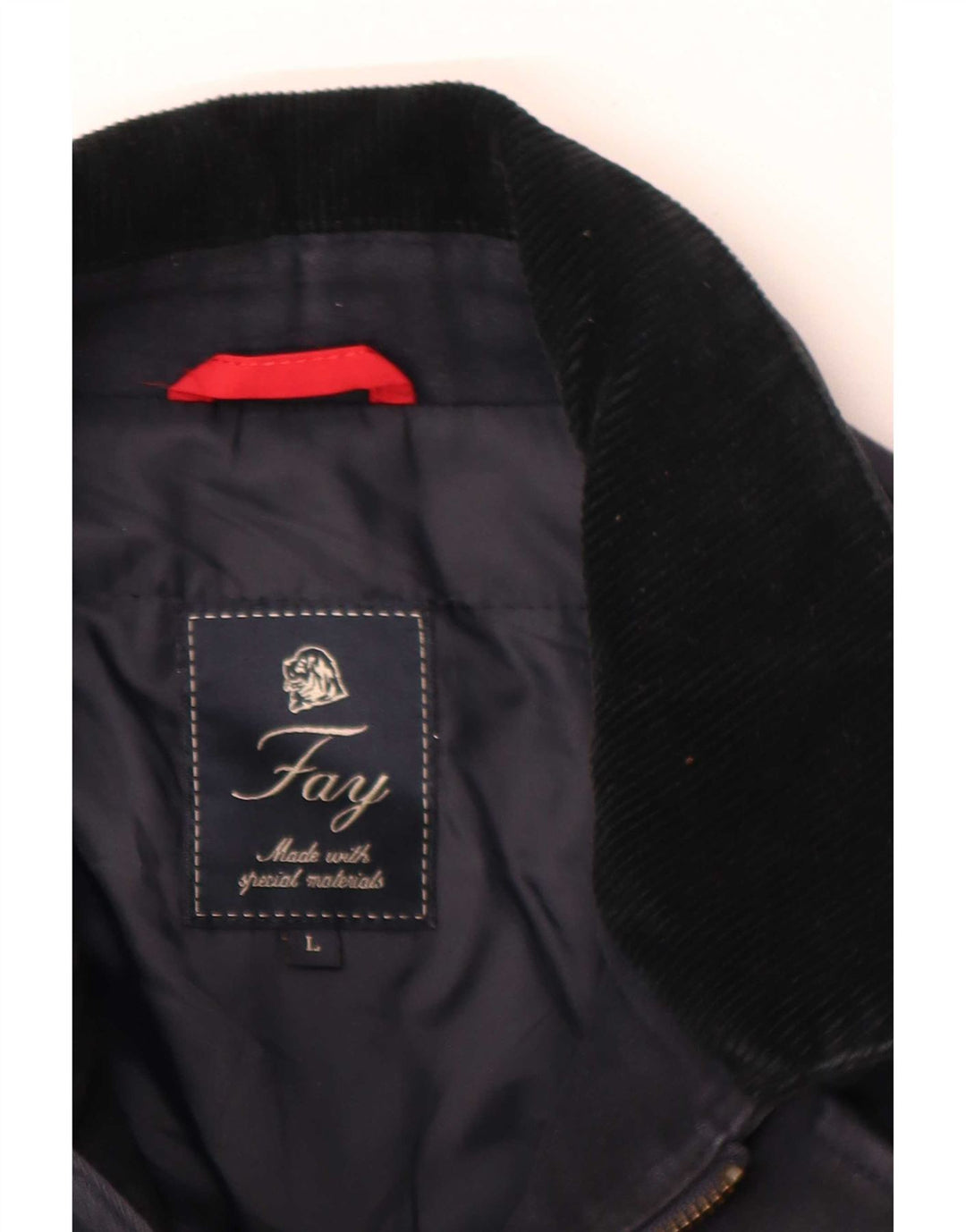 Giacca a vento da uomo a 3 bottoni Fay UK 40 grande cotone blu navy