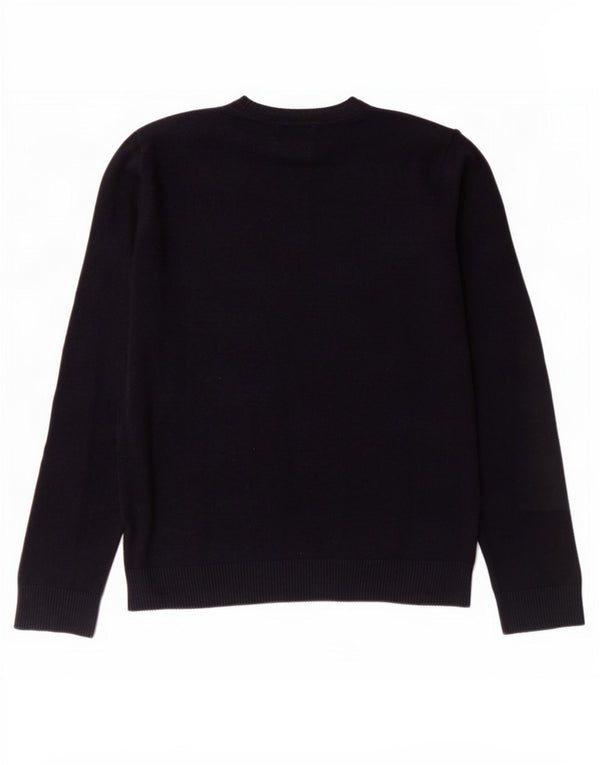 Maglione da uomo con scollo a V Abercrombie & Fitch in cotone blu navy medio