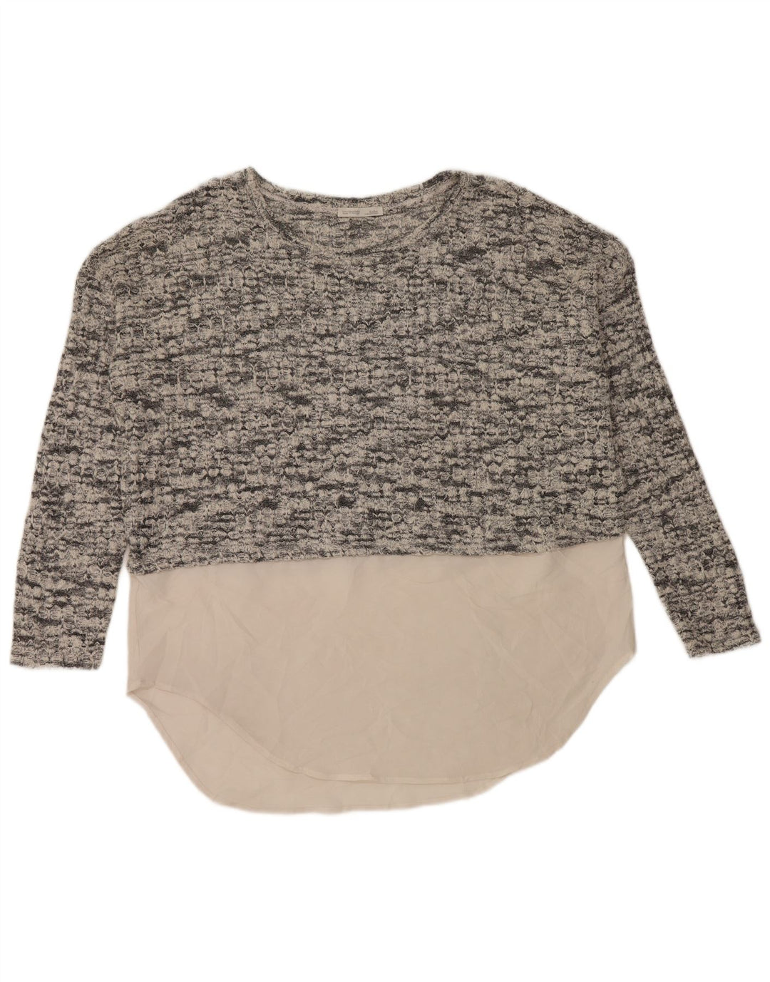 Maglione maglione oversize con scollo a barca da donna Zara UK 14 Grigio medio
