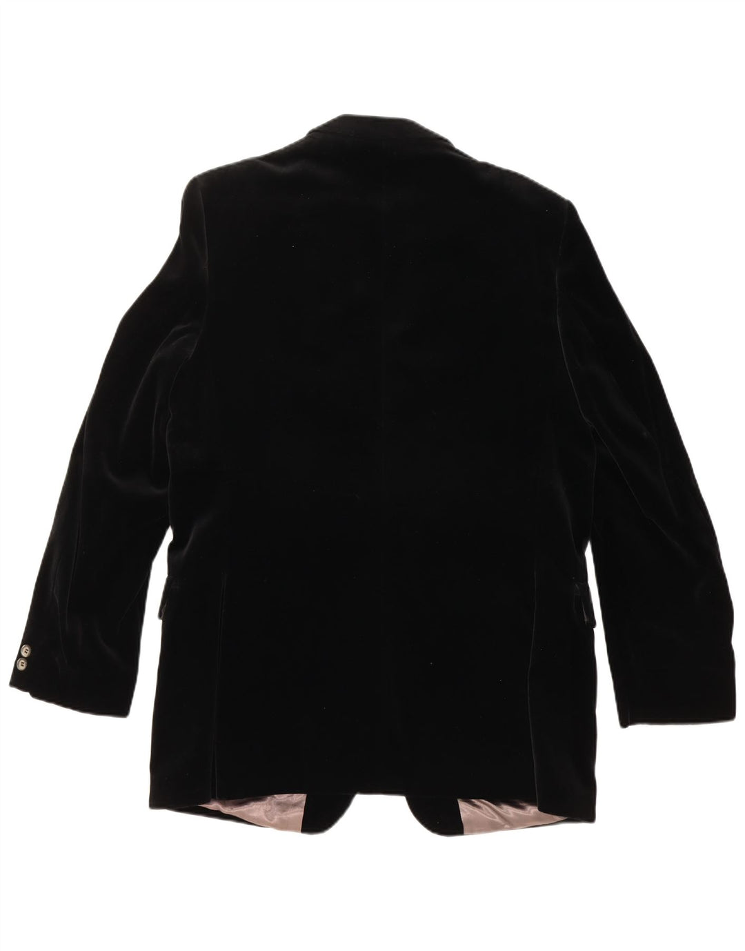SHANNON Giacca blazer in velluto a 2 bottoni da uomo UK 40 grande nera