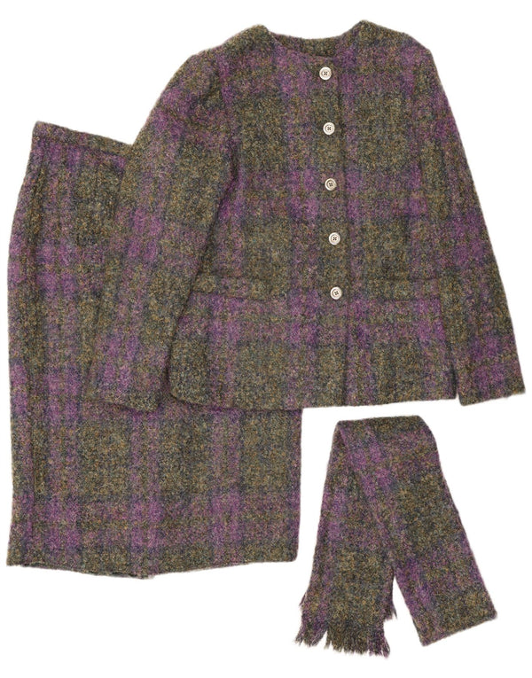 Set gonna 2 pezzi da donna Castleisland UK 12 medio W32 a quadri multicolore