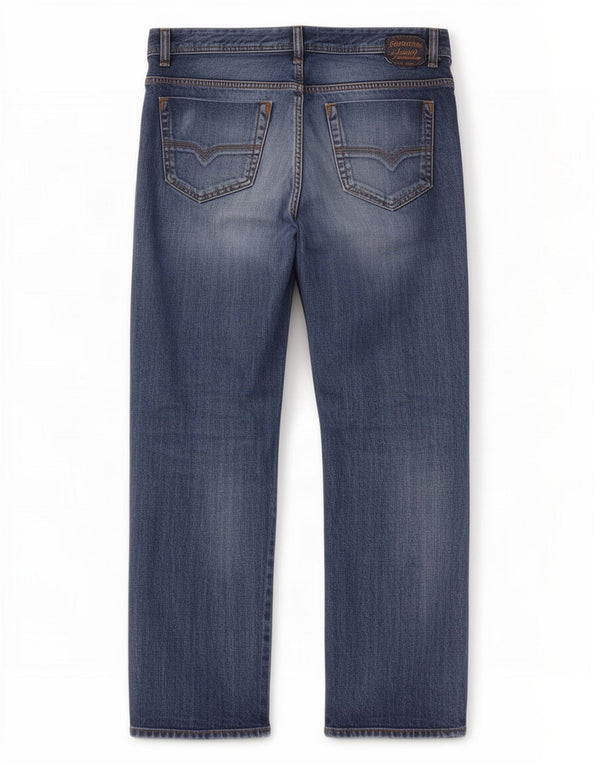 Jeans dritti slim regolari da uomo Diesel Safado W38 L34 cotone blu