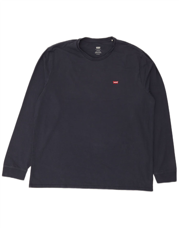 Levi's Maglia standard da uomo a maniche lunghe XL in cotone blu navy