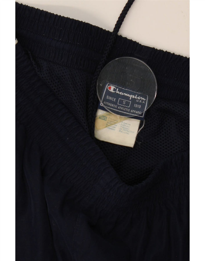 CHAMPION Mens Tracksuit Trousers Small Navy Blue Polyester Vintage Champion and Second-Hand Champion from Messina Hembry 
