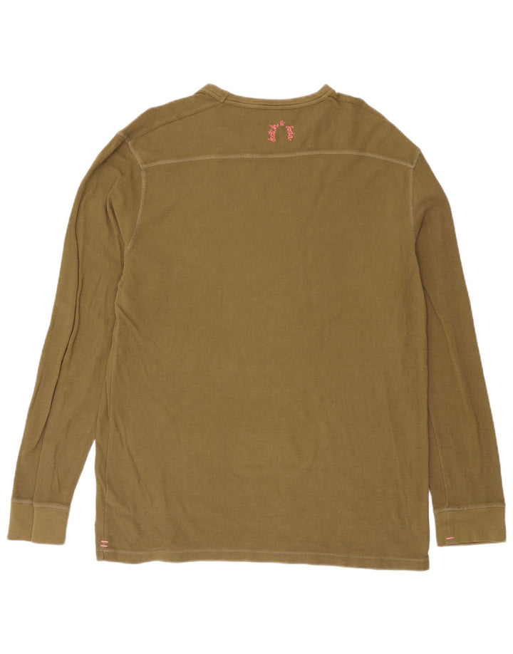 Top da uomo Scotch & Soda a maniche lunghe in cotone kaki grande