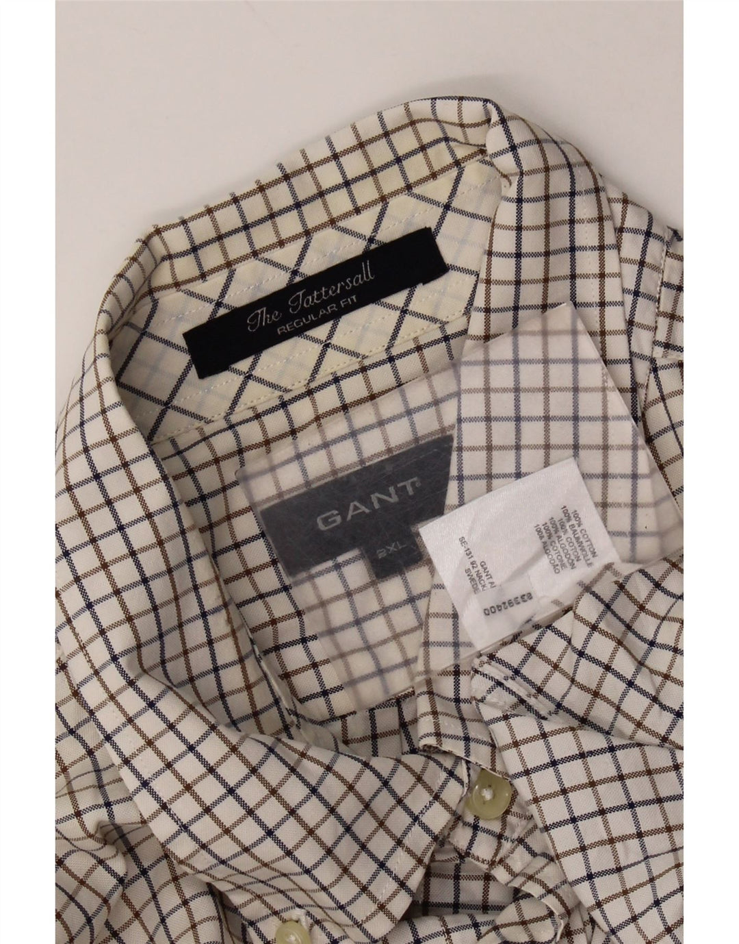 Camicia Gant da uomo vestibilità regolare 2XL cotone a quadri bianchi