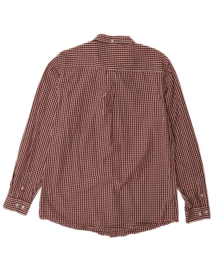 Camicia da uomo LE SHARK grande in cotone a quadretti bordeaux
