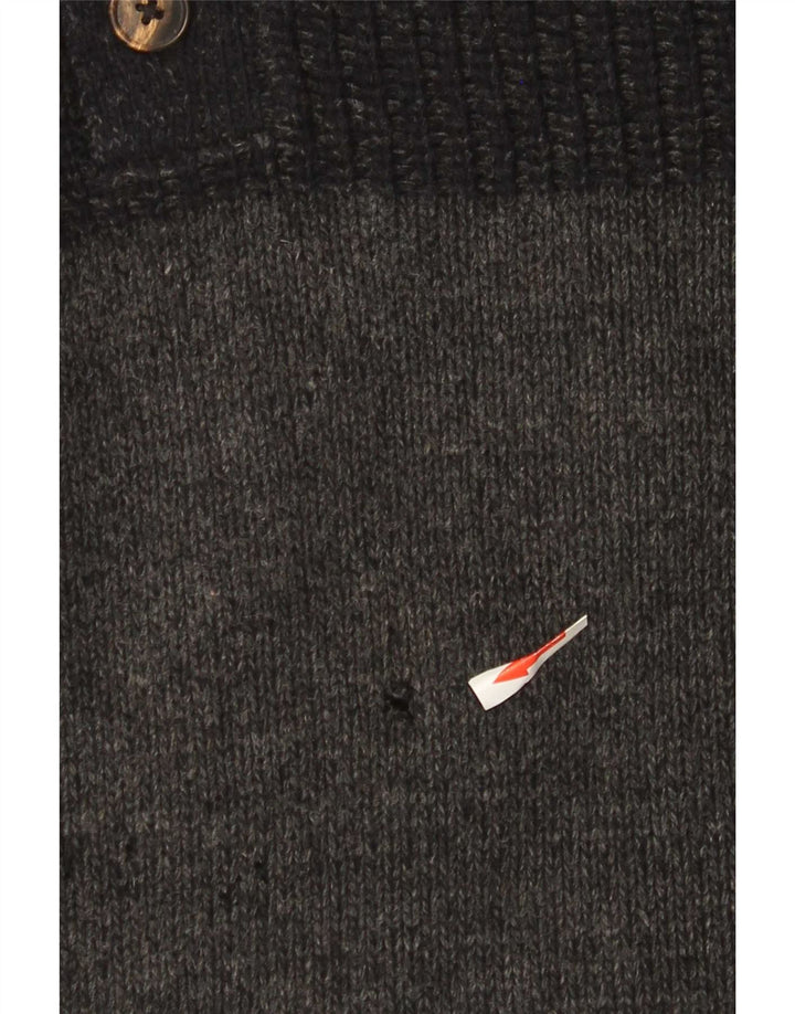 Massimo Dutti Maglione da uomo con collo a bottoni XL Grigio chiazzato