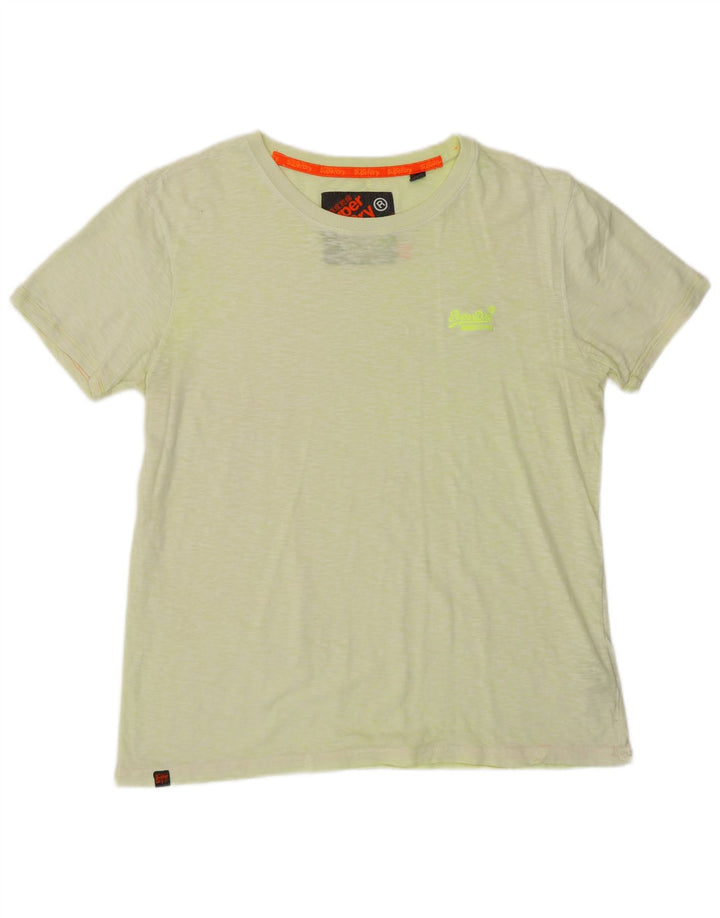 T-shirt da uomo SUPERDRY Top in cotone screziato verde medio
