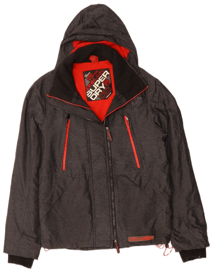 Giacca a vento con cappuccio da uomo SUPERDRY UK 38 Poliestere grigio medio