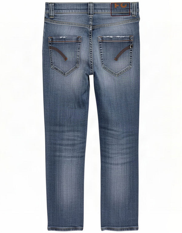 Dondup Jeans slim cropped da uomo W31 L25 Blu Cotone
