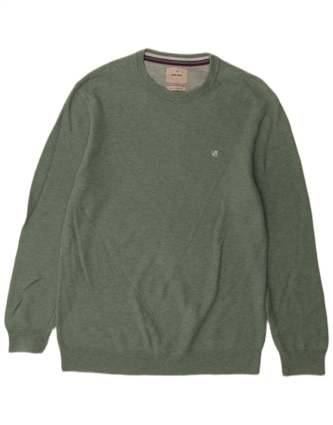 Maglione maglione girocollo da uomo White Stuff in cotone verde medio