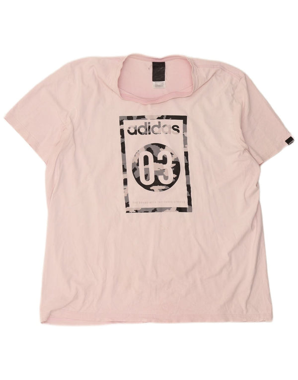 T-shirt grafica da uomo Adidas Top 2XL cotone rosa