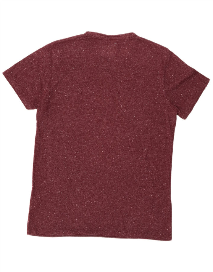 T-shirt grafica da uomo SUPERDRY Top XL in cotone screziato bordeaux