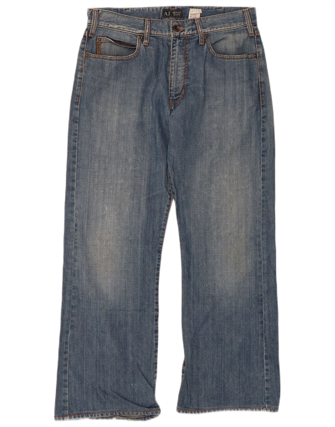 Jeans dritti con grafica da uomo ARMANI W34 L30 cotone blu