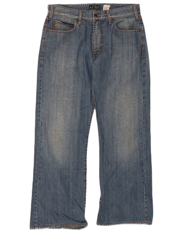 Jeans dritti con grafica da uomo ARMANI W34 L30 cotone blu