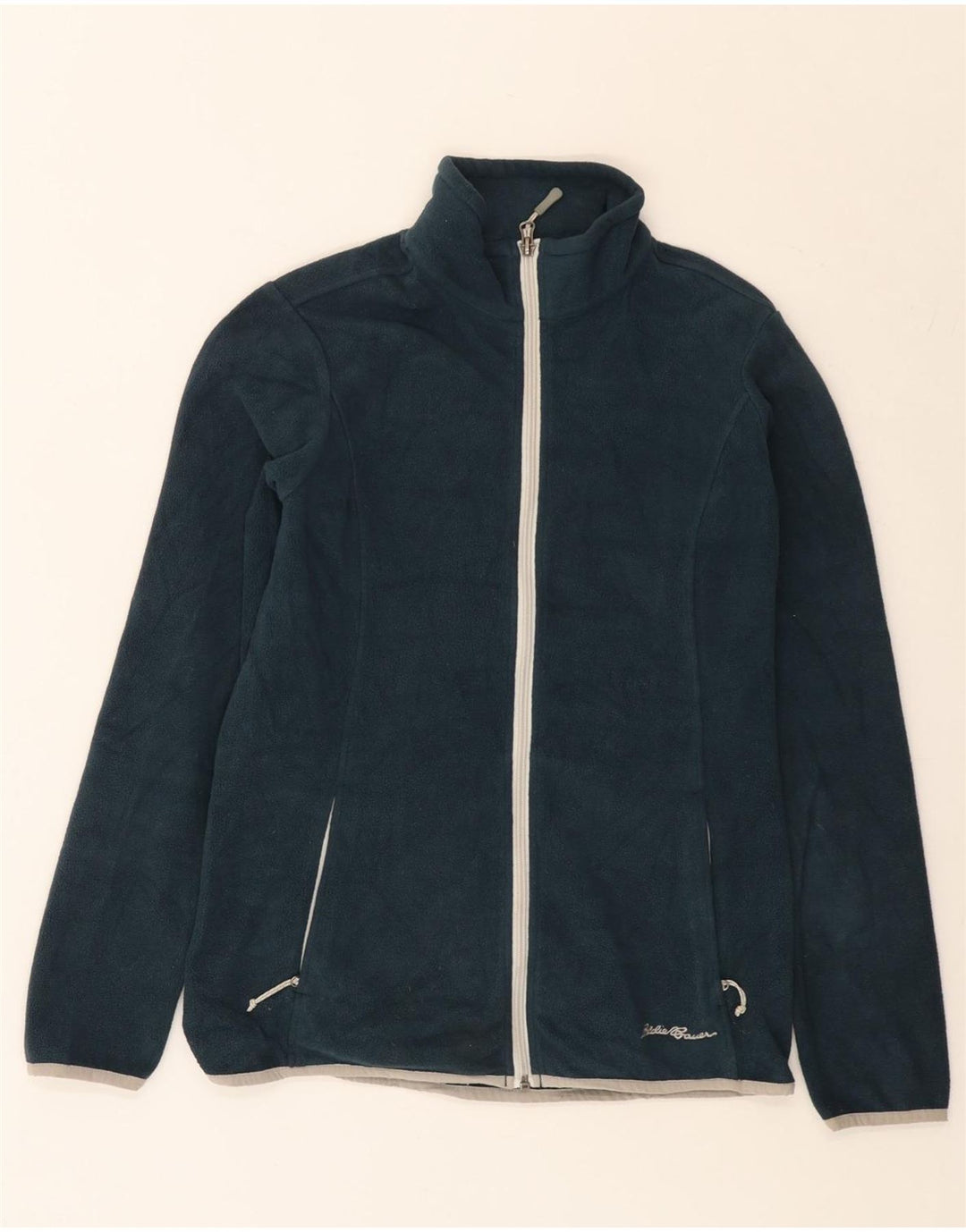 Giacca in pile da donna Eddie Bauer UK 12 poliestere blu navy medio
