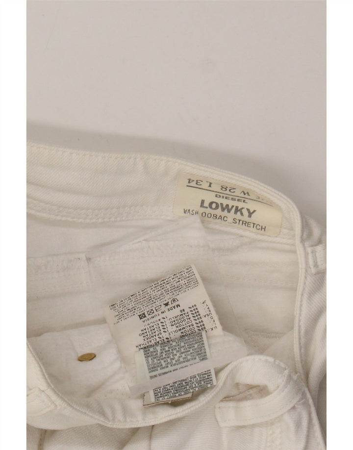 Jeans slim lowky da donna DIESEL W28 L34 cotone bianco