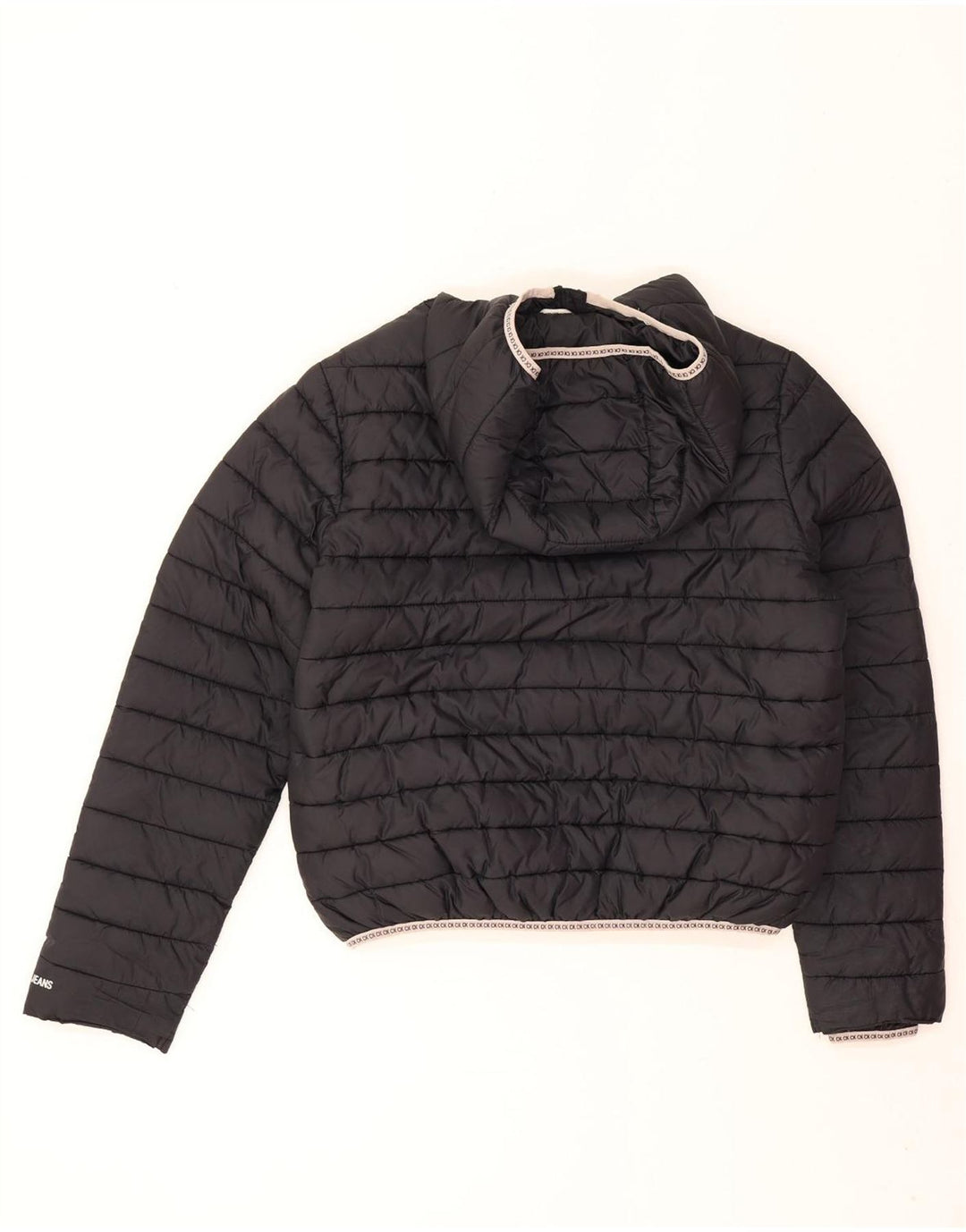Giacca imbottita oversize con cappuccio da donna Calvin Klein Jeans UK 10 piccola nera