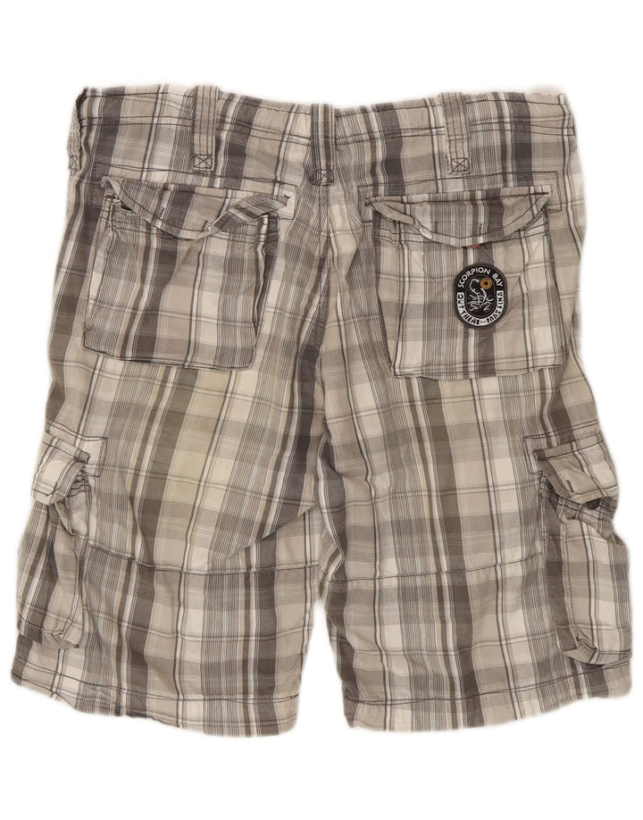Pantaloncini cargo da uomo Scorpion Bay W34 cotone a quadri grigi grandi