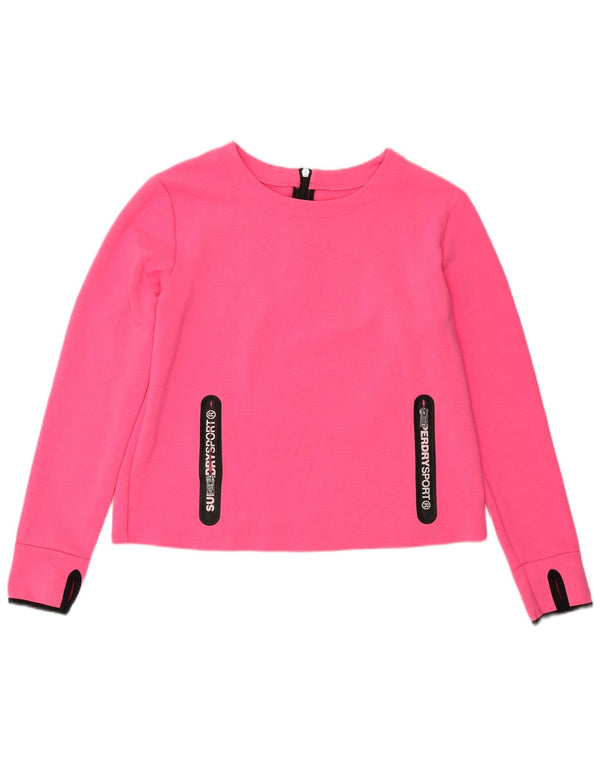 Felpa da donna SUPERDRY UK 14 Large Pink Poliestere