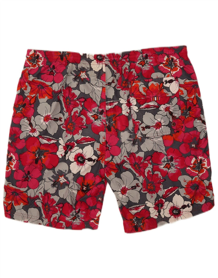 Pantaloncini da bagno da uomo Hugo Boss grandi rossi floreali