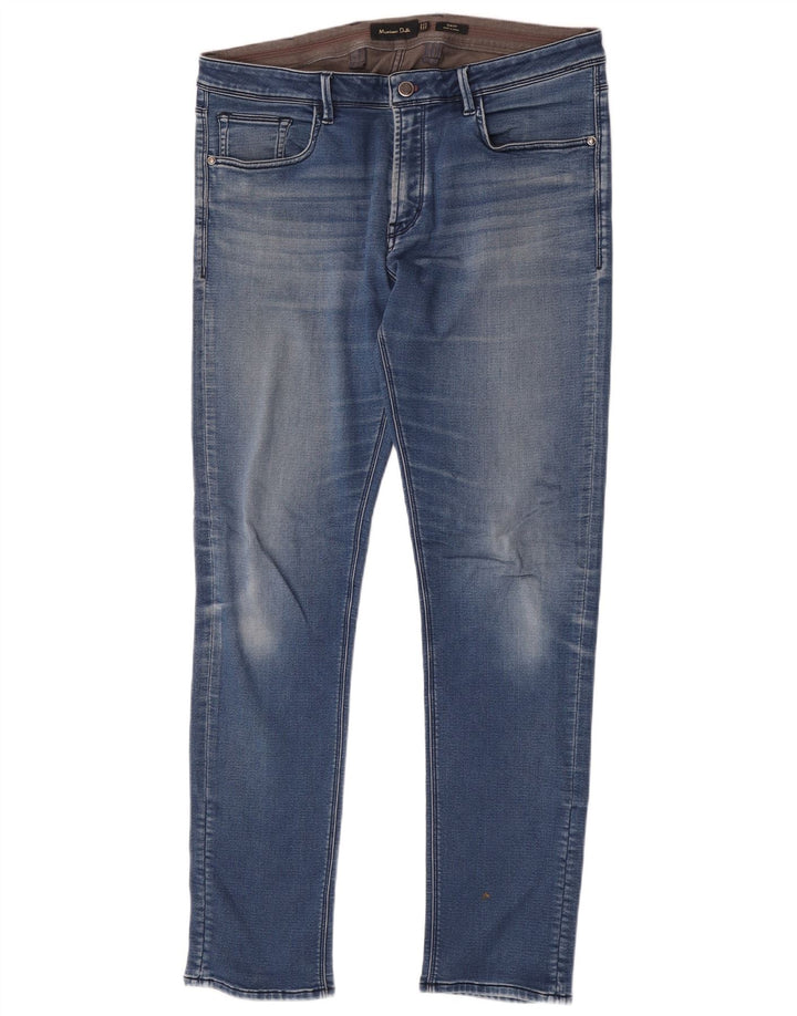 Jeans slim da uomo Massimo Dutti EU 44 Large W34 L32 Blu