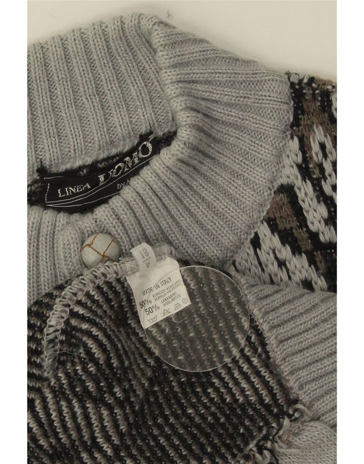 Maglione cardigan da uomo LINEA grande acrilico geometrico grigio
