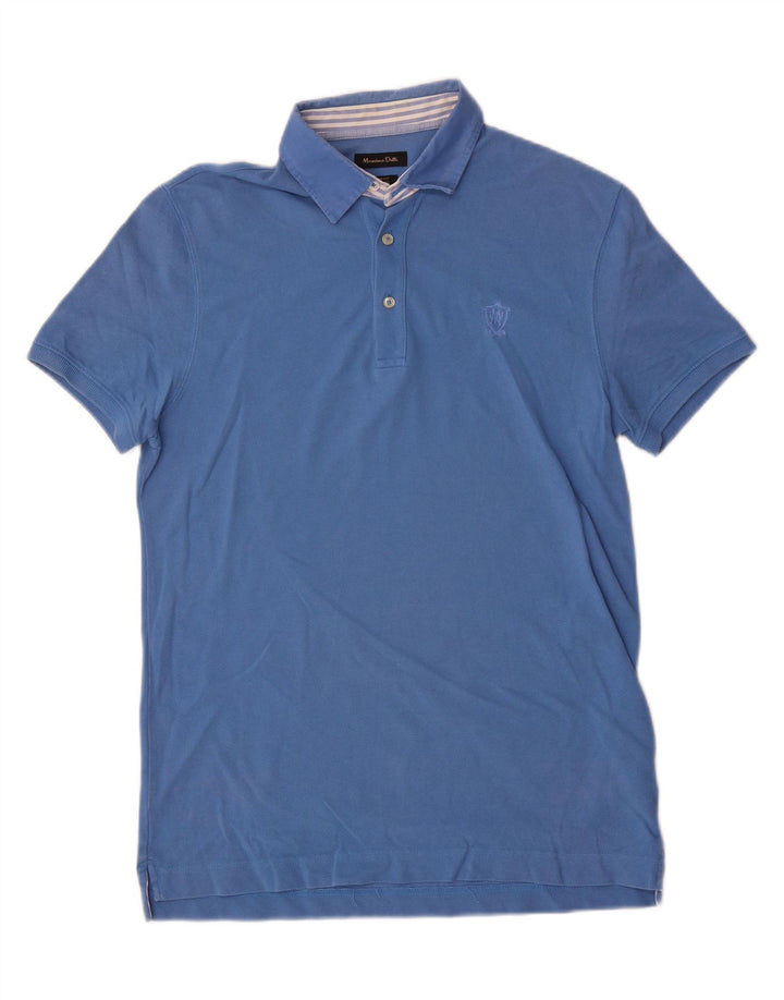 Polo da uomo vestibilità regolare Massimo Dutti in cotone blu medio