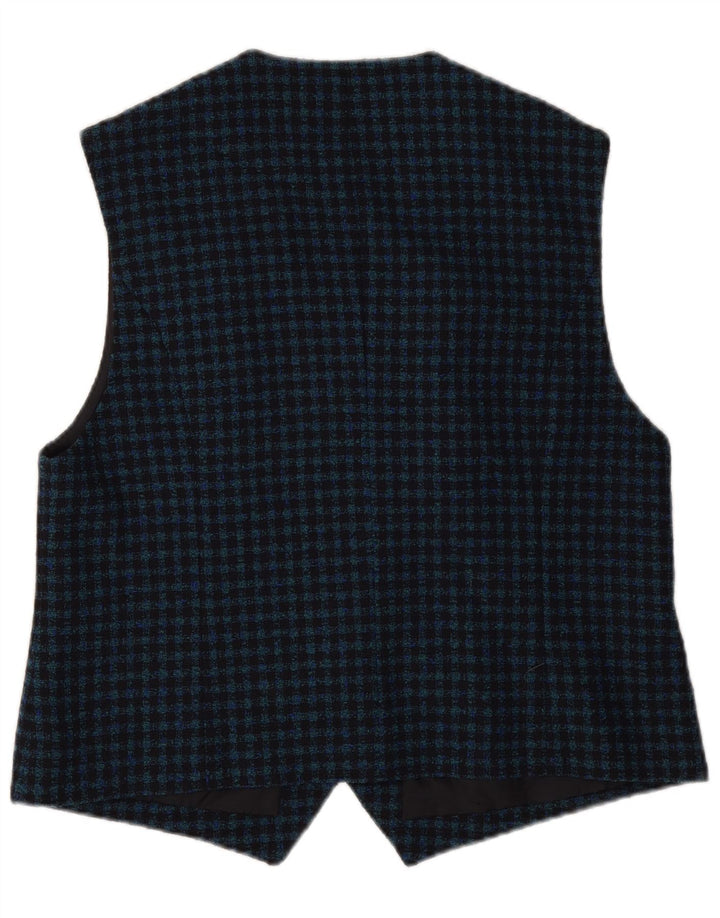 Gilet da donna Delmod EU 44 XL Blu navy a quadretti in lana vergine
