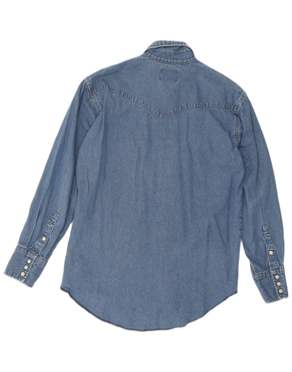 Camicia di jeans da uomo Wrangler blu medio