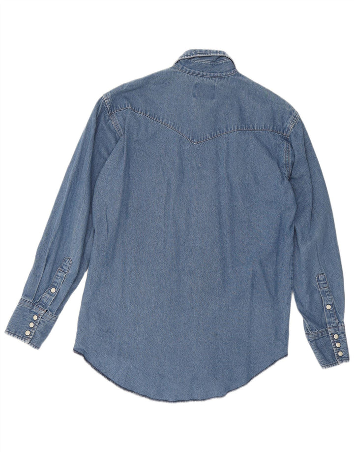 Camicia di jeans da uomo Wrangler blu medio
