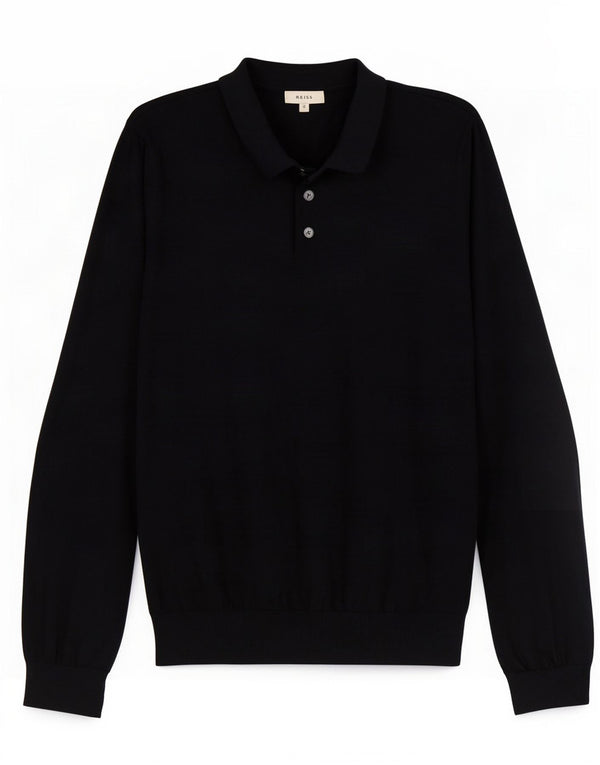 Reiss Mens Polo Neck Jumper Sweater Large Navy Blue Wool