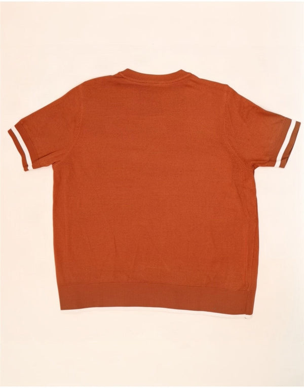 Maglione maglione con scollo a barca da donna Marks & Spencer UK 16 grandi strisce marroni