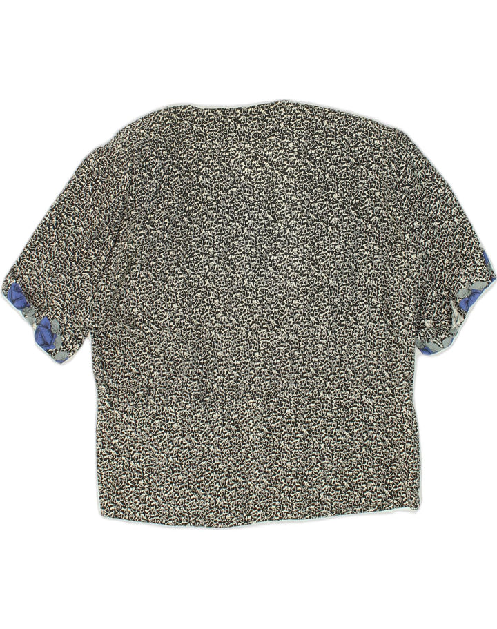 VINTAGE Womens Double Breasted Shirt Blouse UK 22 3XL Black Geometric | Vintage Vintage | Thrift | Second-Hand Vintage | Used Clothing | Messina Hembry 