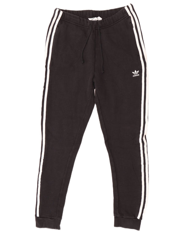 Adidas Womens Tracksuit Trousers Joggers UK 12 Medium Black Cotton