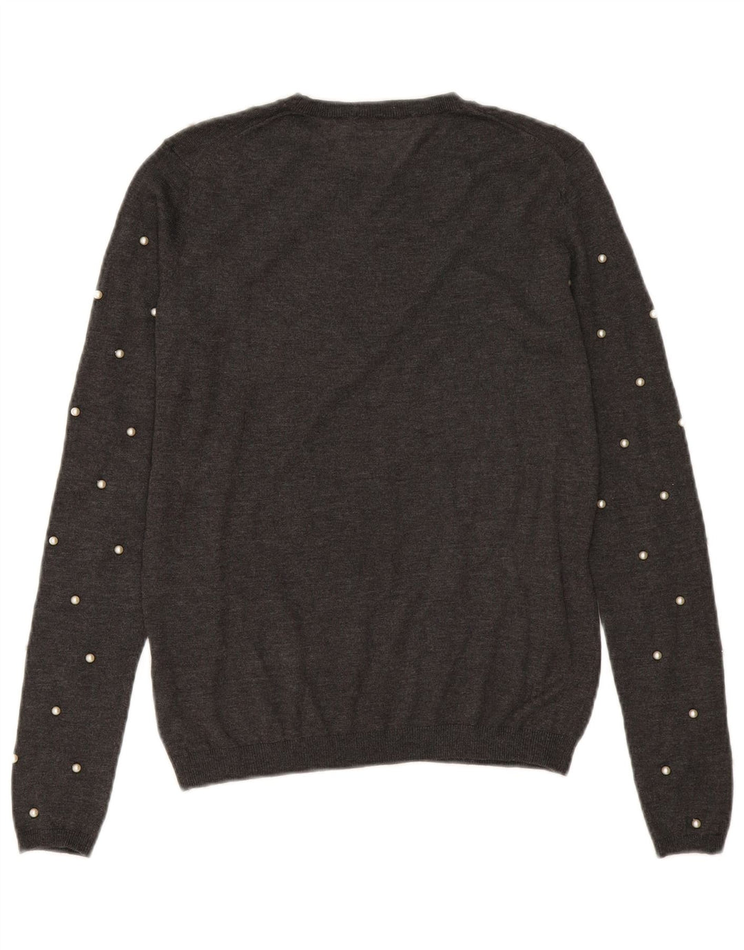 Maglione maglione girocollo da donna Zara UK 10 piccolo grigio modal