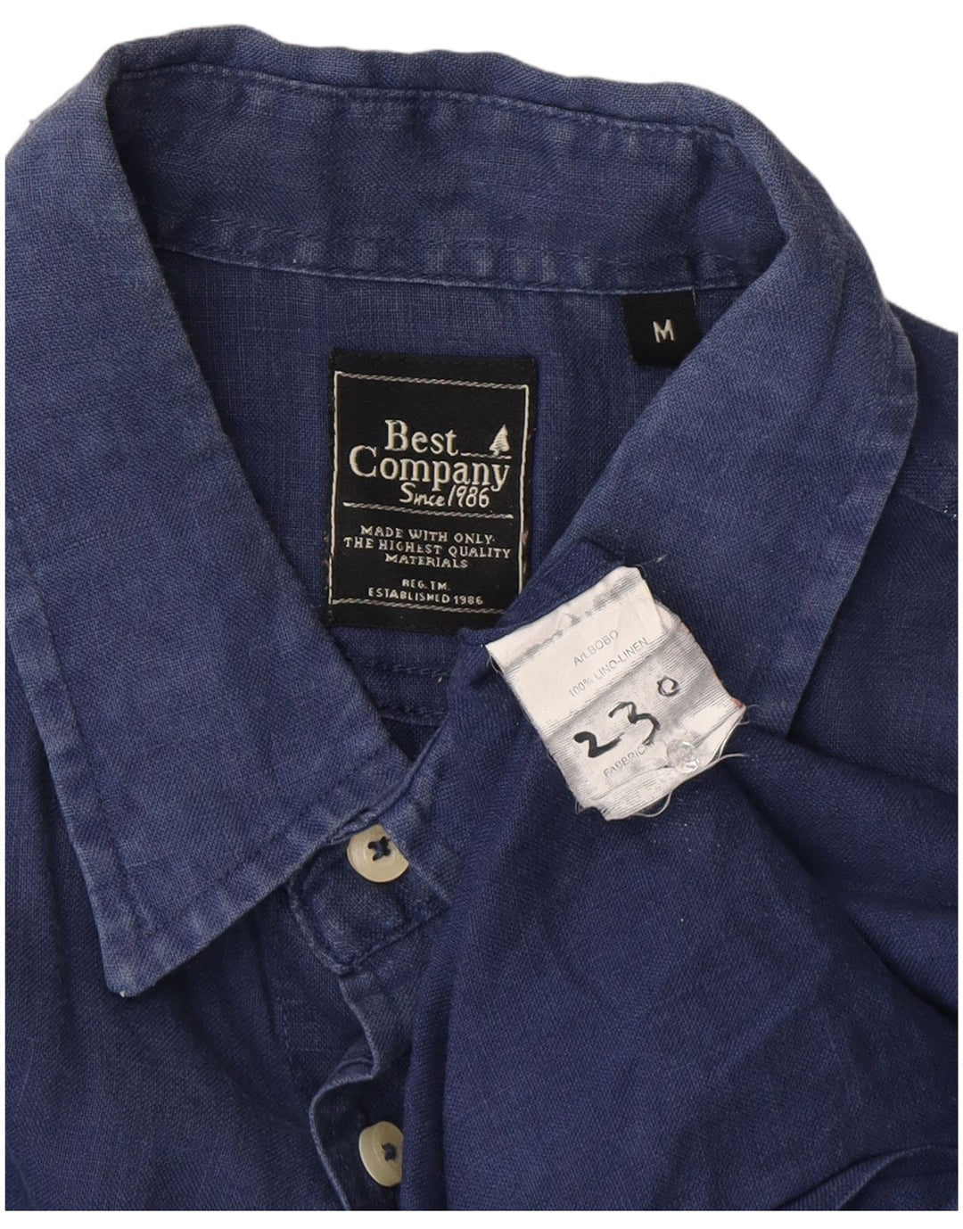 Camicia da uomo Best Company Lino medio blu navy