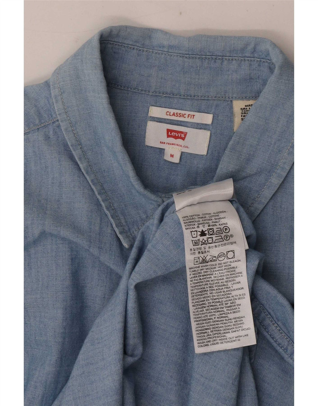 Camicia Levi's da donna vestibilità classica UK 14 cotone blu medio