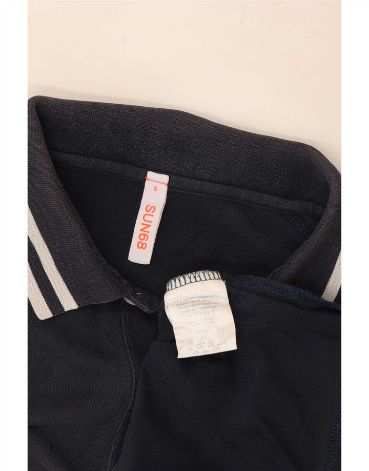Polo da uomo Sun68 piccola in cotone a righe blu navy