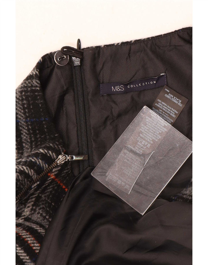 Abito a trapezio senza maniche da donna Marks & Spencer UK 12 Mdium Plaid nero