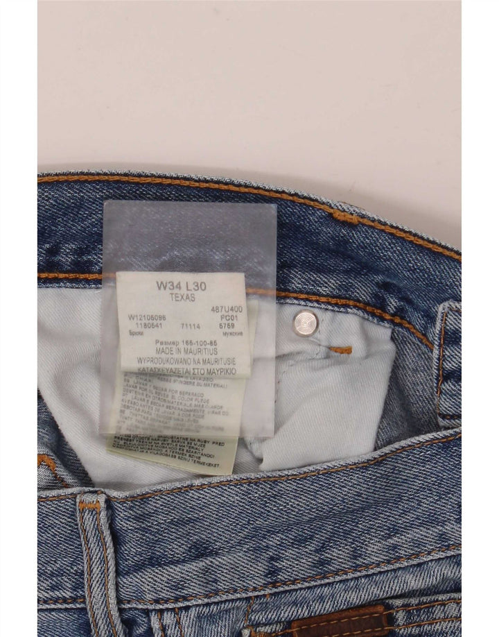 Jeans dritti da uomo Wrangler Texas W34 L30 cotone blu