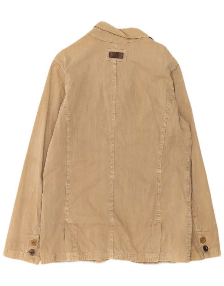 Giacca blazer a 3 bottoni da uomo Marlboro Classics UK 40 grande cotone beige